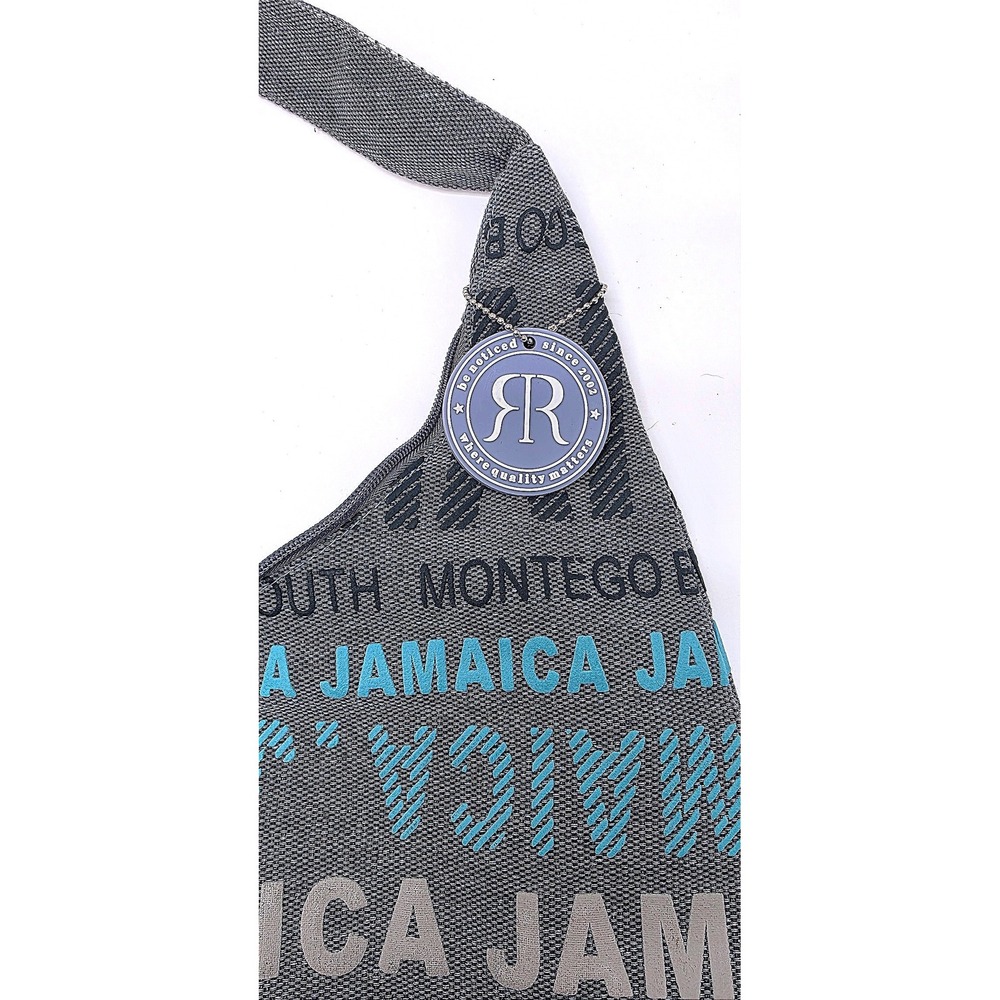 Robin Ruth Bluish Gray and Teal 'Jamaica' Pattern Shoulder Bag - Picture 5 of 10
